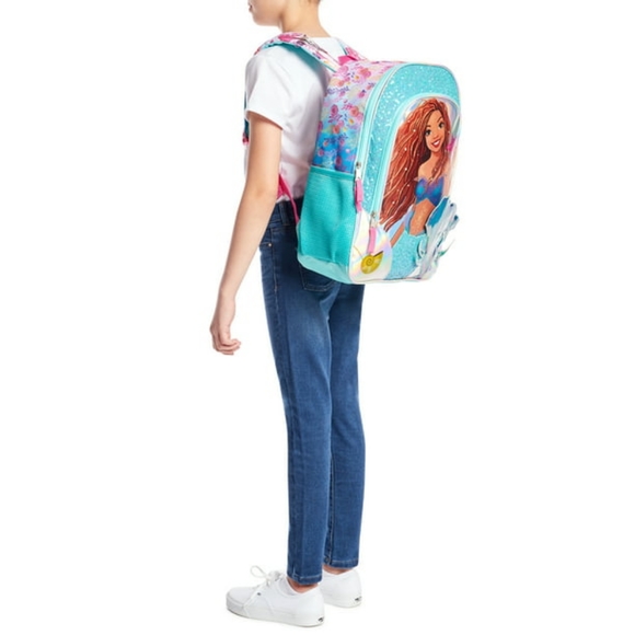 Little Mermaid Kids Ariel Sequin 17" Laptop Backpack RARE+Gift inside - Picture 3 of 17